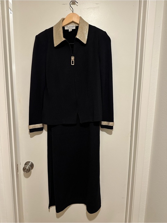St. John Jackets & Blazers - St. John Evening by Marie Gray Knit Jacket and St John basic skirt  Black/Black